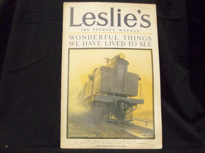 1912 APRIL 11 LESLIE'S WEEKLY MAGAZINE - THE ELECTRIC LOCOMOTIVE - ST 1200