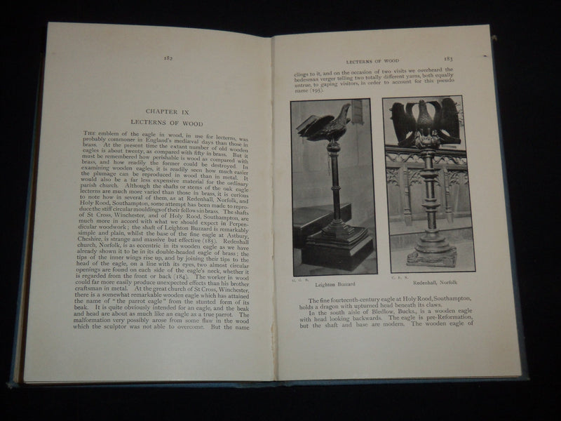 1915 PULPITS - LECTERNS AND ORGANS BOOK BY J. CHARLES COX - KD 5980B