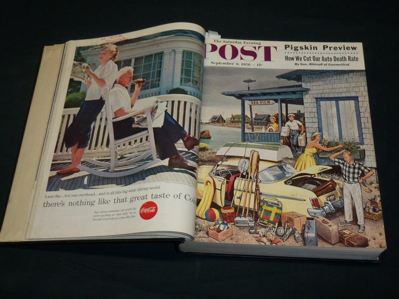 1956 SEPT-OCT SATURDAY EVENING POST MAGAZINE VOLUME - 2 ROCKWELL COVERS - R 565