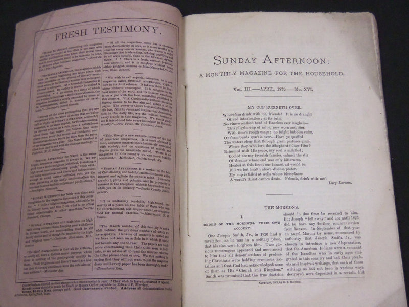 1878-1879 SUNDAY AFTERNOON HOUSEHOLD MAGAZINE LOT OF 11 ISSUES - WR 467