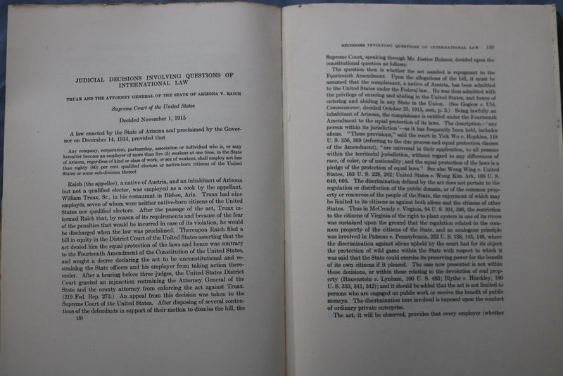 1916 JANUARY THE AMERICAN JOURNAL OF INTERNATIONAL LAW SOFTCOVER BOOK - K 3202