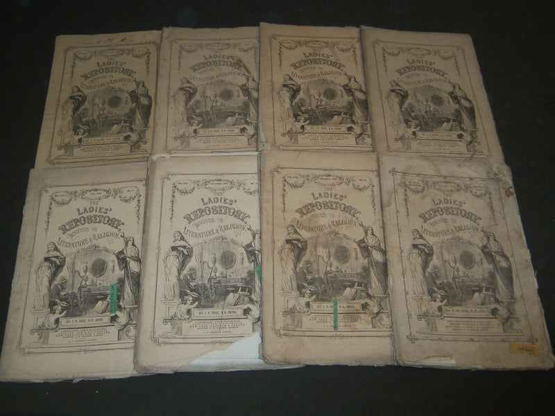 1863-1868 LADIES' REPOSITORY LITERATURE & RELIGION MAGAZINE LOT OF 8 - WR 241F
