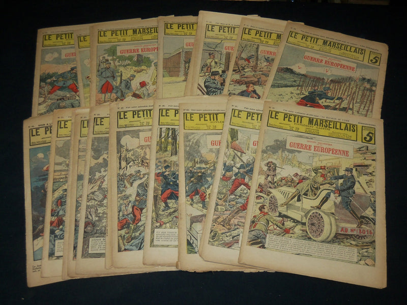 LE PETIT MARSEILLAIS SUPPLEMENT ILLUSTRE - GUERRE EUROPEENNE LOT OF 22 - O 3021