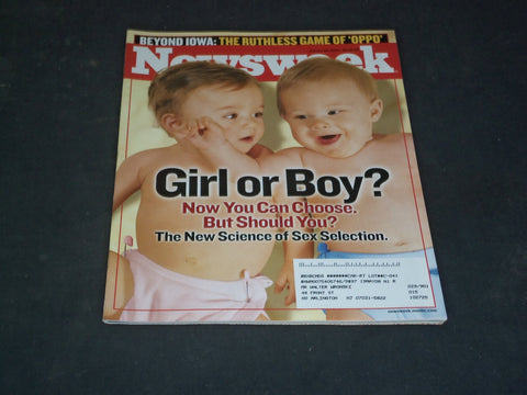 2004 JANUARY 26 NEWSWEEK MAGAZINE - GIRL OR BOY? - NW 618