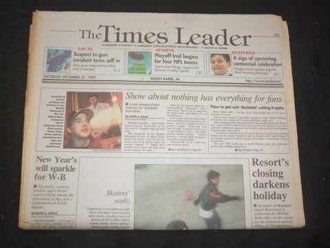 1997 DEC 27 WILKES-BARRE TIMES LEADER - MOUNTAIN LAUREL RESORT CLOSING - NP 7733