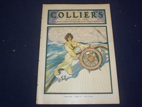 1903 JUNE 20 COLLIER'S MAGAZINE - NICE ILLUSTRATED WOMAN ON BOAT COVER - ST 6672