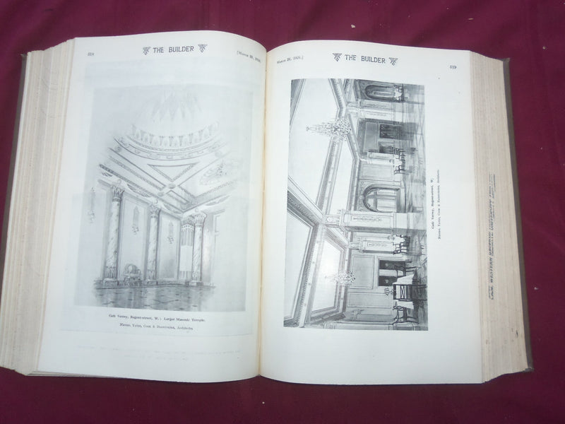 1926 JAN-DEC THE BUILDER U. K. MAGAZINE BOUND VOLUMES - 2 VOLS - FOLD OUTS- C 26