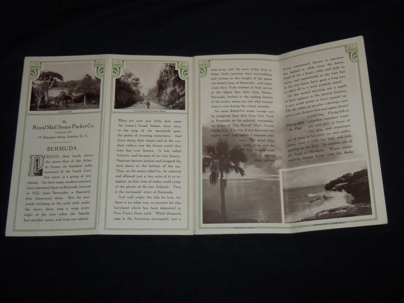 1930'S BERMUDA ROYAL MAIL STEAM COMPANY FOLD-OUT GUIDE BOOK - J 8676