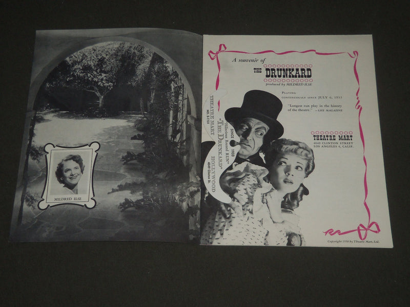 1950 THE DRUNKARD SOUVENIR PROGRAM - PRODUCED BY MILDRED ILSE - J 2368