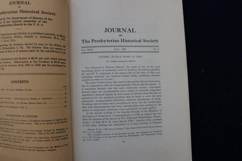 1951-1952 PRESBYTERIAN HISTORICAL SOCIETY BULLETIN - LOT OF 4 - O 3401