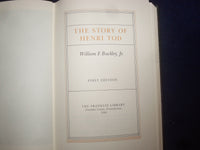 1984 THE STORY OF HENRI TOD HARDCOVER BOOK-BUCKLEY- SIGNED 1ST EDITION - KD 8980