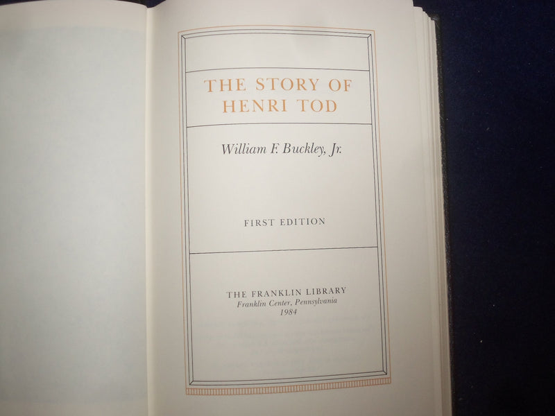 1984 THE STORY OF HENRI TOD HARDCOVER BOOK-BUCKLEY- SIGNED 1ST EDITION - KD 8980