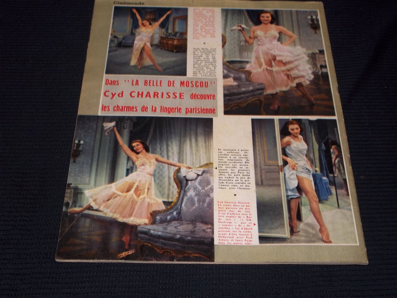 1957 JULY 25 CINEMONDE MAGAZINE - CYD CHARISSE COVER - E 24850