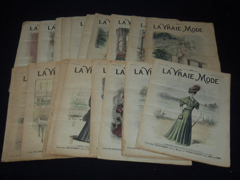 1906 LA VRAIE MODE FRENCH FASHION MAGAZINE LOT OF 22 ISSUES - O 3442G