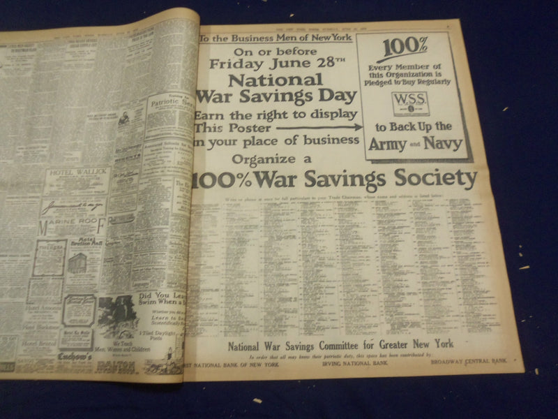 1918 JUNE 25 NEW YORK TIMES - ITALIANS TAKE THOUSANDS OF PRISONERS - NT 9095
