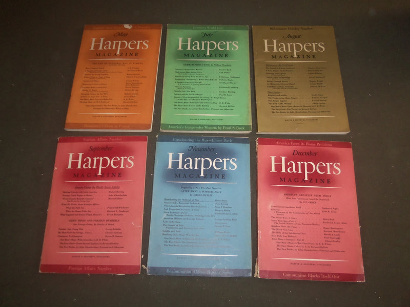 1938-39 HARPER'S MONTHLY MAGAZINE - LOT OF 12- STORIES & ILLUSTRATIONS- WR 1000B