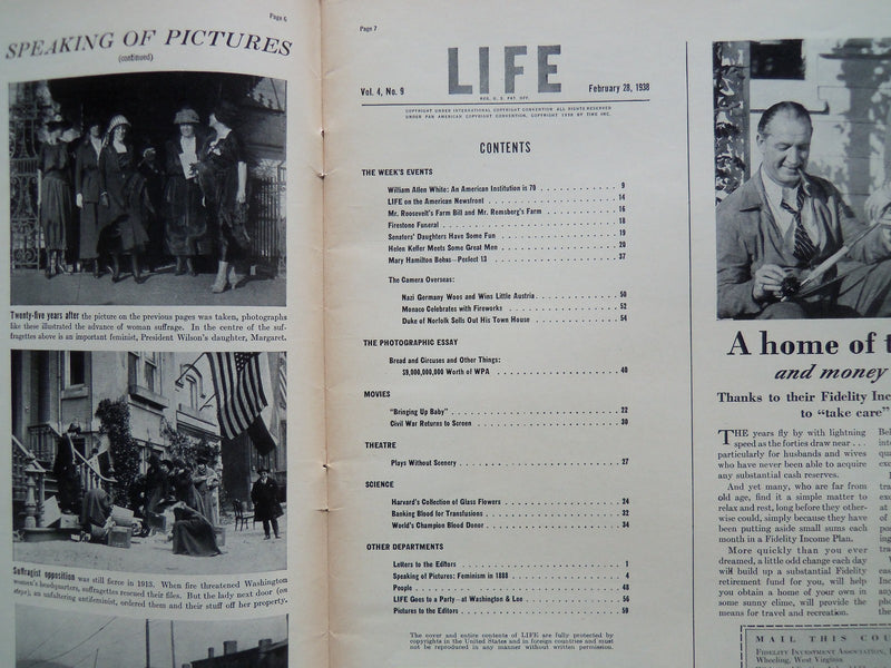 1938 FEBRUARY 28 LIFE MAGAZINE - FIREWORKS AT MONTE CARLO - L 67