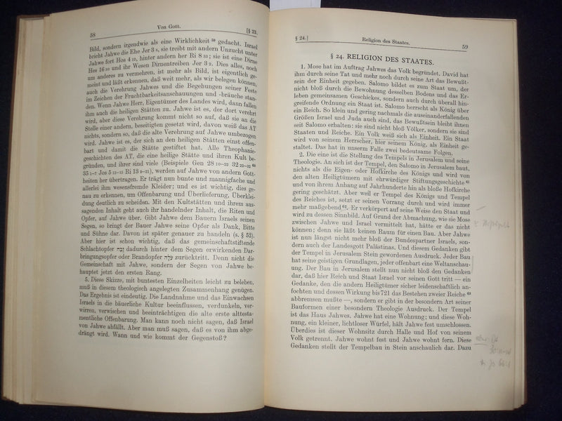1936 THEOLOGIE DES ALTEN TESTAMENTS HARDCOVER BOOK VON KOHLER - GERMAN - KD 9021