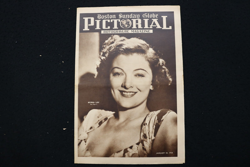 1938 JANUARY 30 BOSTON SUNDAY GLOBE MAGAZINE - MYRNA LOY COVER - E 25548