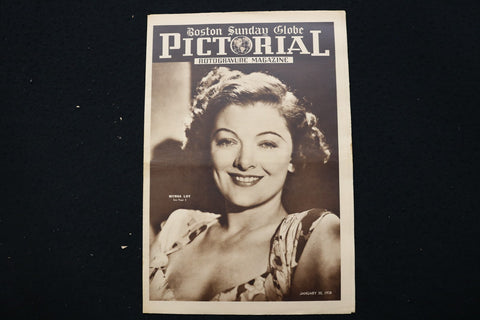 1938 JANUARY 30 BOSTON SUNDAY GLOBE MAGAZINE - MYRNA LOY COVER - E 25548