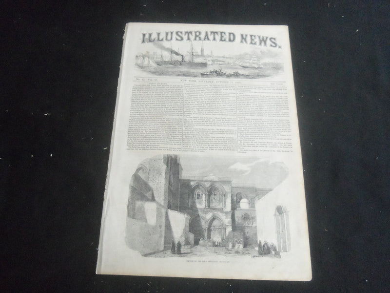 1853 OCTOBER 15 ILLUSTRATED NEWS MAGAZINE - HOLY SEPULCHRE, JERUSALEM - B 5531T