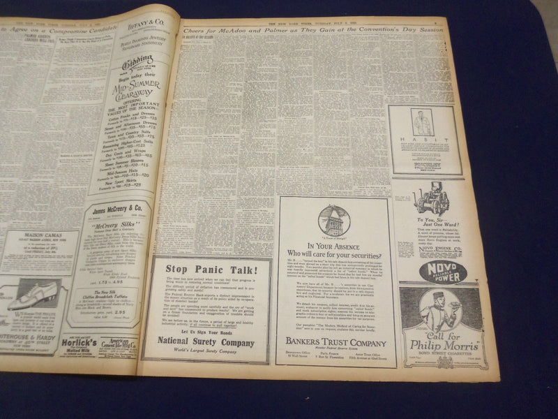 1920 JULY 6 NEW YORK TIMES - COX NOMINATED FOR PRESIDENT - NT 9322