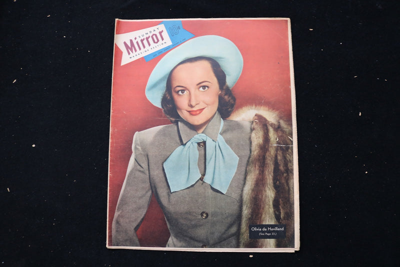 1949 JANUARY 2 SUNDAY MIRROR MAGAZINE - OLIVIA DE HAVILLAND COVER - E 26308