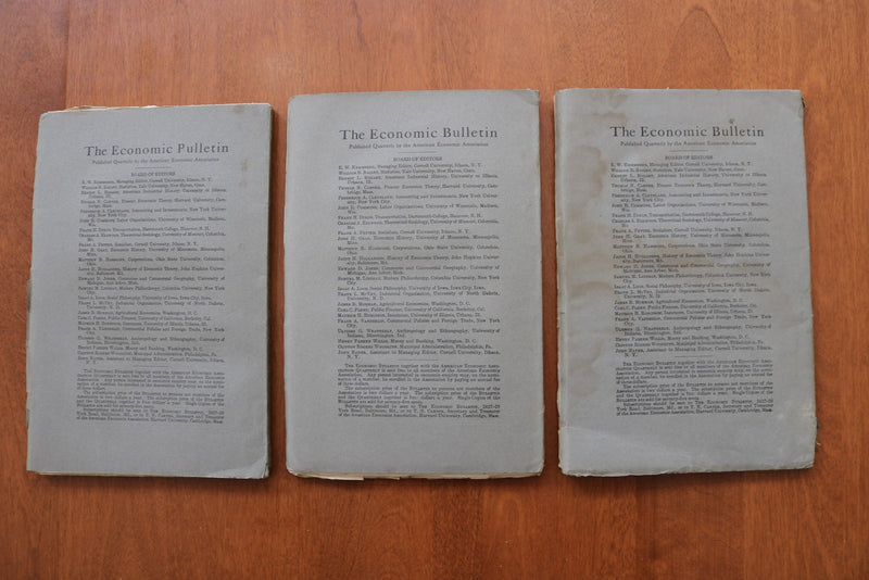 1909-1910 THE ECONOMIC BULLETIN QUARTERLY - LOT OF 5 - O 3916