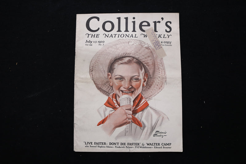 1920 JULY 17 COLLIER'S MAGAZINE - A BOY EATING ICE CREAM COVER - E 10989