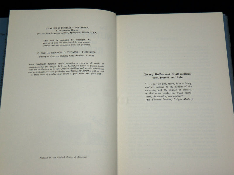 1962 THE NUTRITIONAL BASIS OF REPRODUCTION BOOK BY JAMES W. MILLEN M.D.- KD 6366