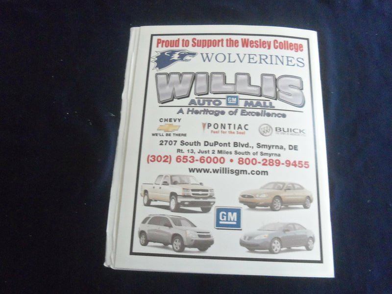 2005 OCTOBER 29 FOOTBALL PROGRAM -SALISBURY UNIV VS WESLEY COLLEGE - SP 1217O