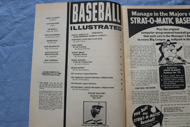 1973 BASEBALL ILLUSTRATION MAGAZINE - DICK ALLEN COVER - ST 5507A