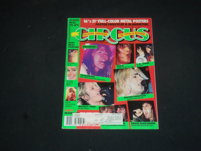 1990 AUG 31 CIRCUS MAGAZINE - SLAUGHTER & MOTLEY CRUE COVER - PHOTOS - SP 7632