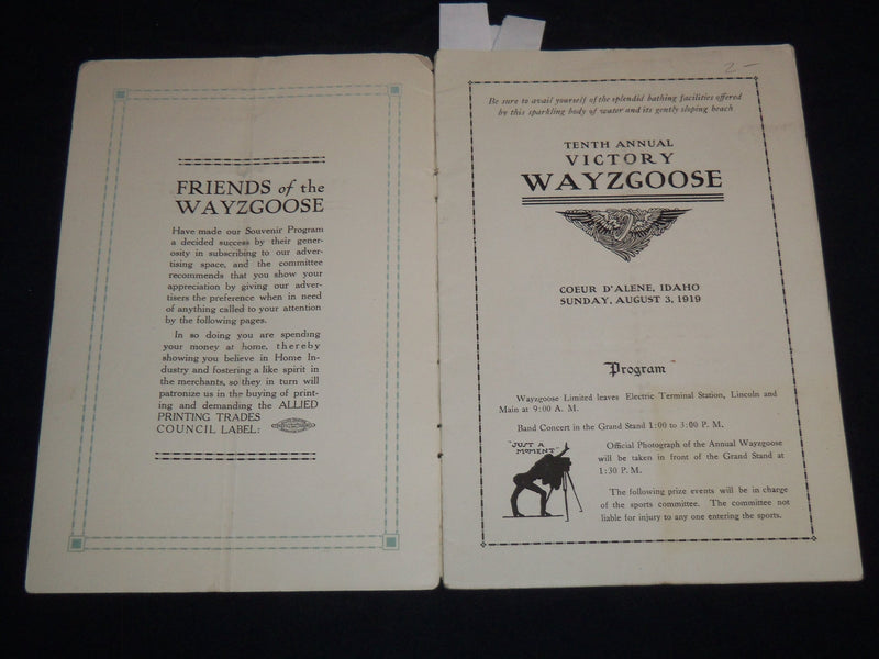 1996 AUGUST 3 VICTORY WAYZGOOSE 10TH ANNUAL SOUVENIR PROGRAM - IDAHO - J 8582