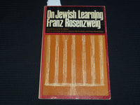 1965 ON JEWISH LEARNING SOFTCOVER BOOK BY FRANZ ROSENZWEIG - KD 4270E