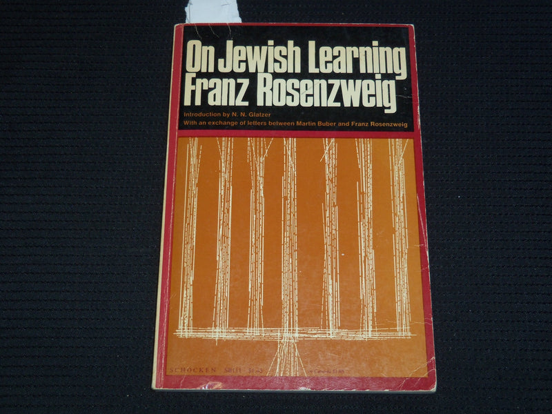 1965 ON JEWISH LEARNING SOFTCOVER BOOK BY FRANZ ROSENZWEIG - KD 4270E