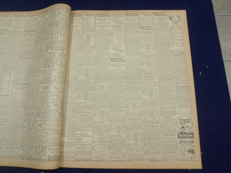 1922 AUGUST 9 NEW YORK TIMES - 250 QUIT WHEN TOLD TO REPAIR ENGINES - NT 8367