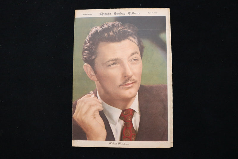 1948 APRIL 25 CHICAGO SUNDAY TRIBUNE MAGAZINE - ROBERT MITCHUM COVER - E 26229