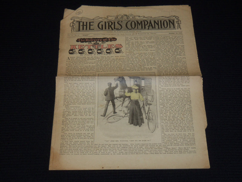 1907 THE GIRLS' COMPANION NEWSPAPER LOT OF 5 ISSUES - K 568