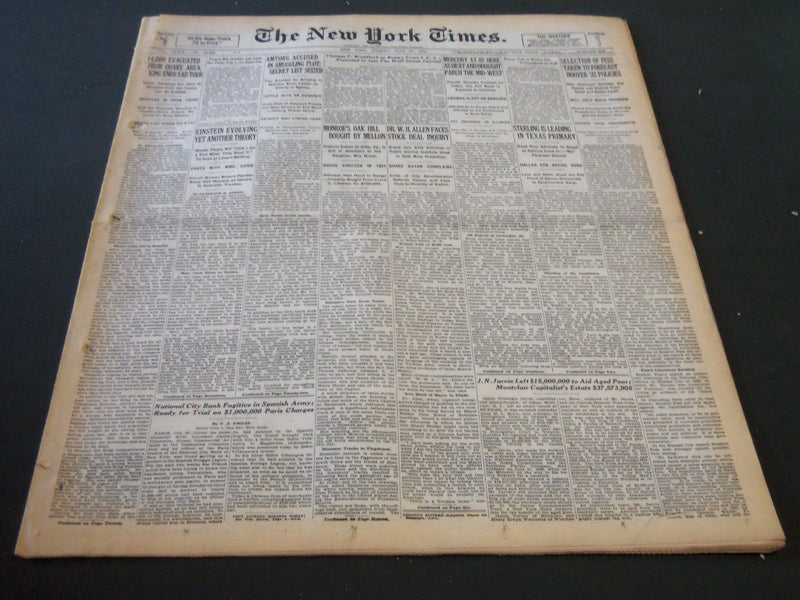 1930 JULY 27 NEW YORK TIMES - EINSTEIN EVOLVING YET ANOTHER THEORY - NT 5750