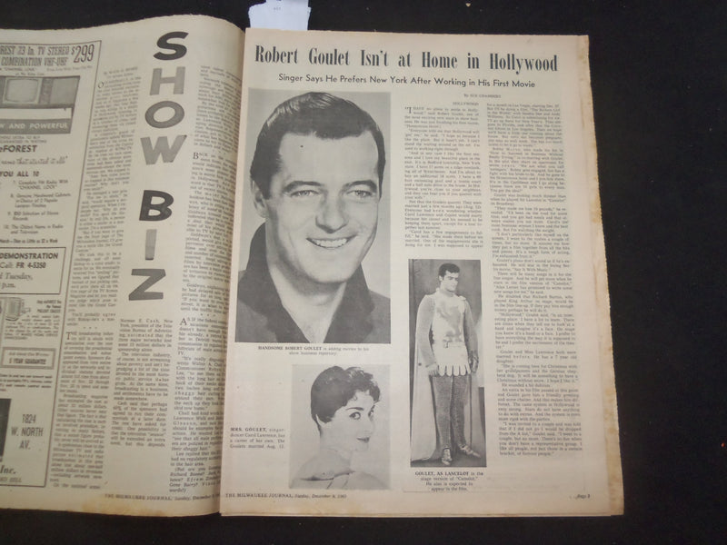1963 DEC 8 MILWAUKEE JOURNAL TV SCREEN SECTION - JOEY BISHOP COVER - NP 8062