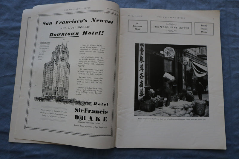 1932 DEC 24-31 THE WASP NEWS LETTER JOURNAL -ILLUSTRATIONS/STORIES/ADS- SP 4785G