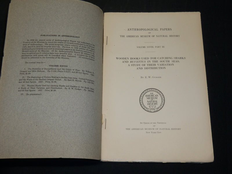 1917-1933 ANTHROPOLOGICAL PAPERS - NATURAL HISTORY LOT OF 5 ISSUES - WR 336D