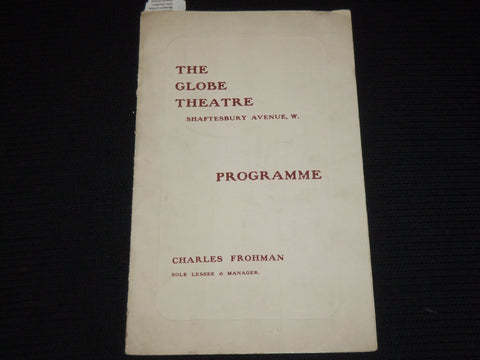 1910 A WOMAN'S WAY GLOBE THEARE PROGRAMME - CHARLES FROHMAN - K 581
