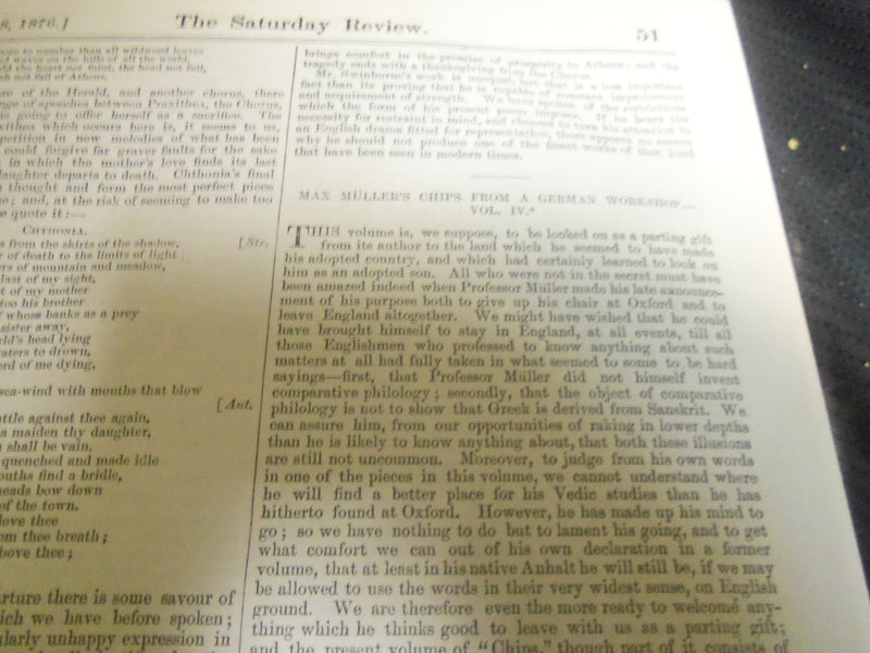 1876 SATURDAY REVIEW 2 BOUND VOLUMES - COMPLETE YR- PUBLISHED IN LONDON - R 1071
