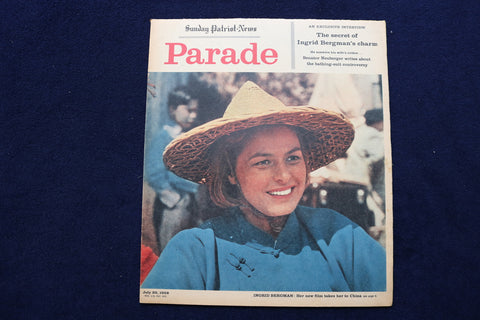 1958 JULY 20 PARADE MAGAZINE - INGRID BERGMAN COVER - E 22350