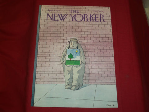 1978 APRIL 3 NEW YORKER MAGAZINE FRONT COVER ONLY - GREAT ART FOR FRAMING