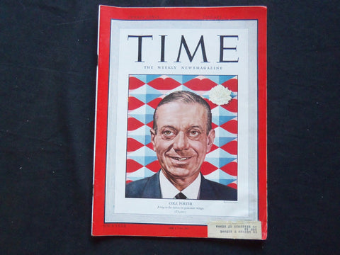 1949 JANUARY 31 TIME MAGAZINE - COLE PORTER - T 1160