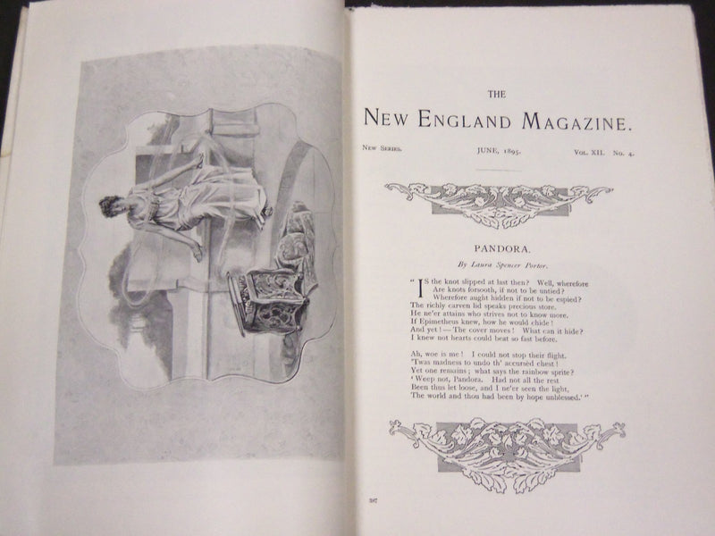 1895 NEW ENGLAND MAGAZINE LOT OF 7 ISSUES - NICE ILLUSTRATIONS & ADS - WR 451