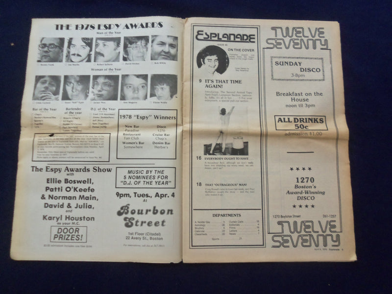 1978 APRIL 8 ESPLANADE NEWSPAPER - ESPY TAKES ON THE BIG ONES! - NP 6806